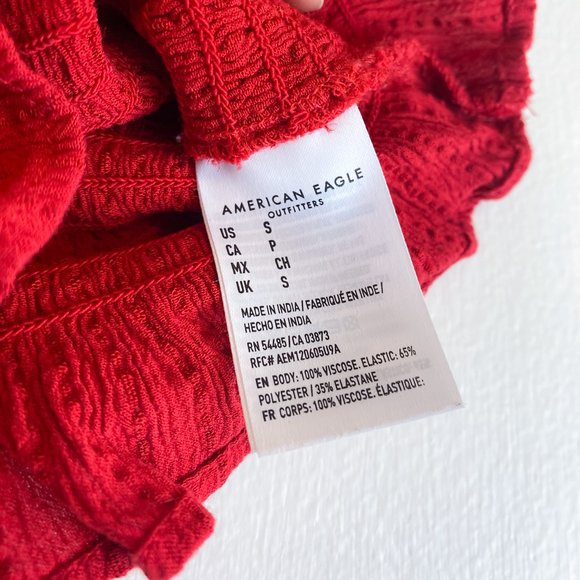 3/$30 ✿ American Eagle Cherry Red Lace-Up Tube Top Size S - Picture 5 of 5
